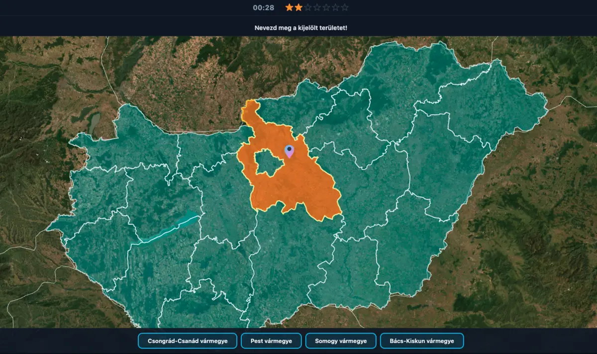 7streak blank map: naming the highlighted county of Hungary